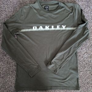 Oakley Green Long Sleeve Tee with Bold Logo
